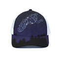 Aquarius Constellation Print White Mesh Trucker Hat