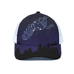 Aquarius Constellation Print White Mesh Trucker Cap