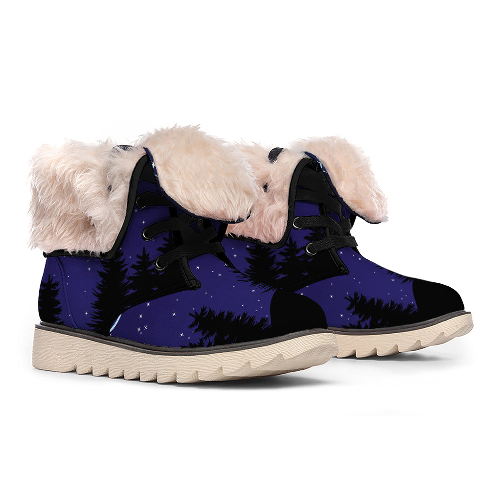 Aquarius Constellation Print Winter Boots