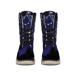 Aquarius Constellation Print Winter Boots