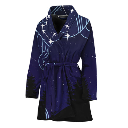 Aquarius Constellation Print Women's Bathrobe