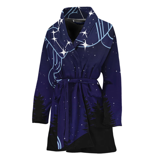 Aquarius Constellation Print Women's Bathrobe