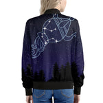 Aquarius Constellation Print Women's Bomber Jacket