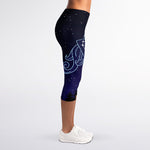 Aquarius Constellation Print Women's Capri Leggings