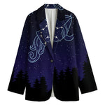 Aquarius Constellation Print Women's Cotton Blazer