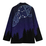 Aquarius Constellation Print Women's Cotton Blazer