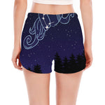 Aquarius Constellation Print Women's Split Running Shorts