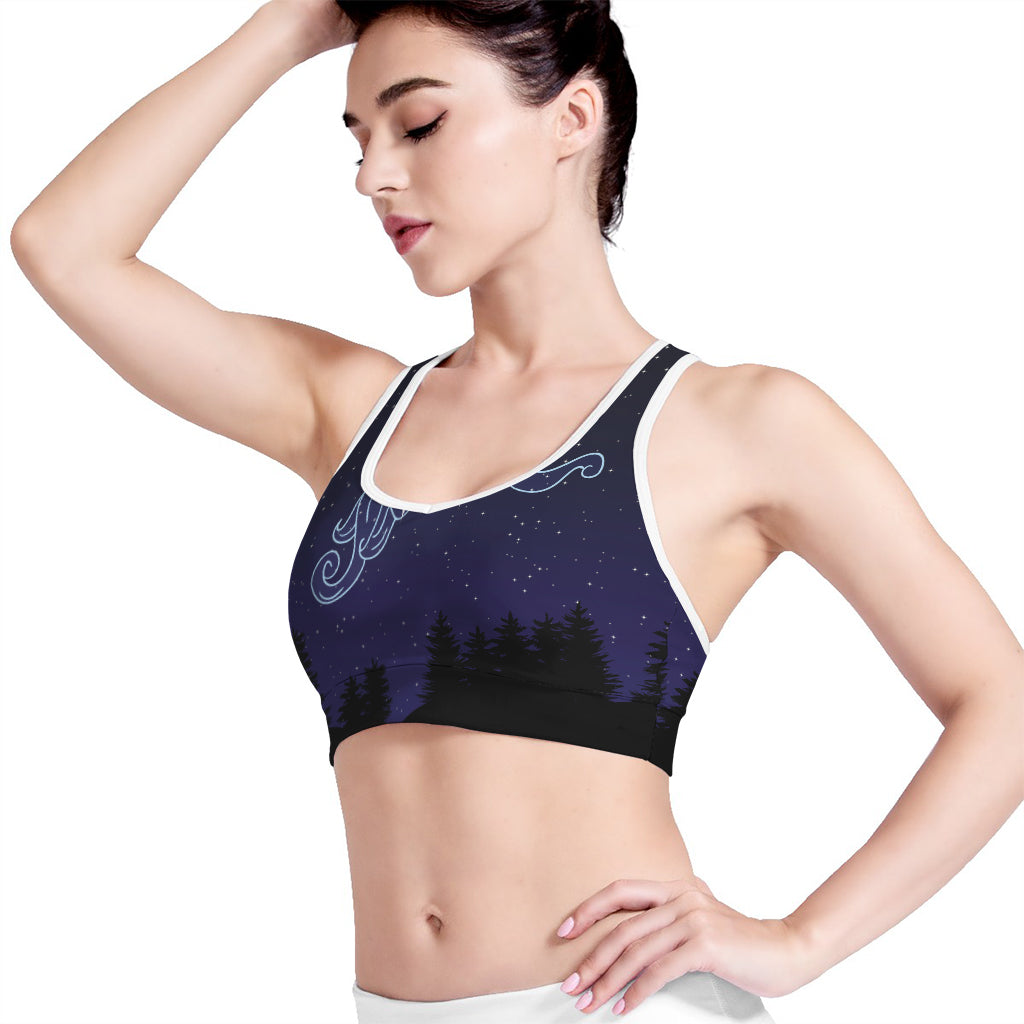 Aquarius Constellation Print Women's Sports Bra