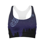 Aquarius Constellation Print Women's Sports Bra
