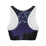 Aquarius Constellation Print Women's Sports Bra
