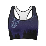 Aquarius Constellation Print Women's Sports Bra