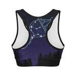 Aquarius Constellation Print Women's Sports Bra