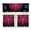 Aries And Astrological Signs Print 3 Piece Kitchen Curtains