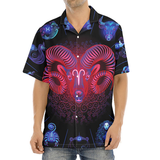 Aries And Astrological Signs Print Aloha Shirt