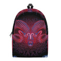 Aries And Astrological Signs Print School Backpack