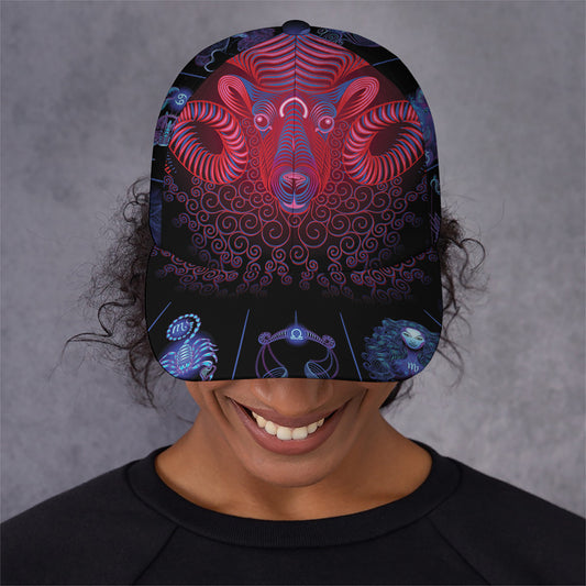 Aries And Astrological Signs Print Baseball Cap