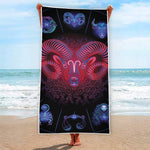 Aries And Astrological Signs Print Beach Towel