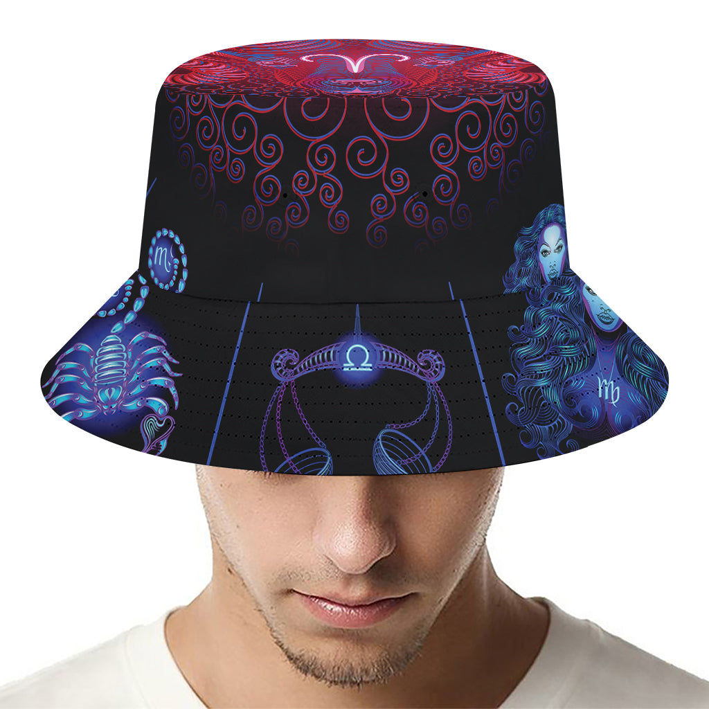 Aries And Astrological Signs Print Bucket Hat