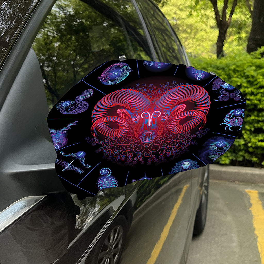 Aries And Astrological Signs Print Car Side Mirror Covers