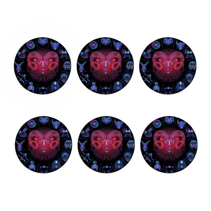 Aries And Astrological Signs Print Coaster Set