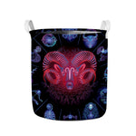 Aries And Astrological Signs Print Collapsible Laundry Basket