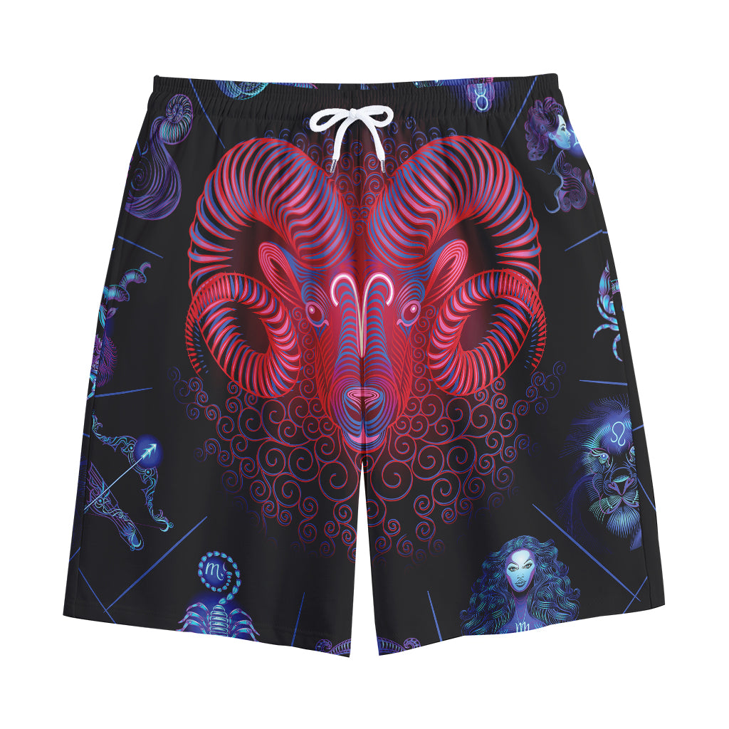 Aries And Astrological Signs Print Cotton Shorts