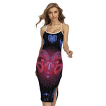 Aries And Astrological Signs Print Cross Back Cami Dress