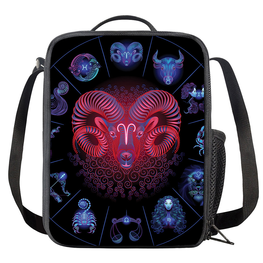 Aries And Astrological Signs Print Crossbody Lunch Bag