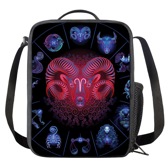 Aries And Astrological Signs Print Crossbody Lunch Bag