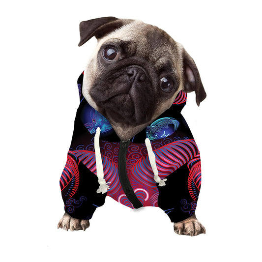 Aries And Astrological Signs Print Dog Zip Up Hoodie