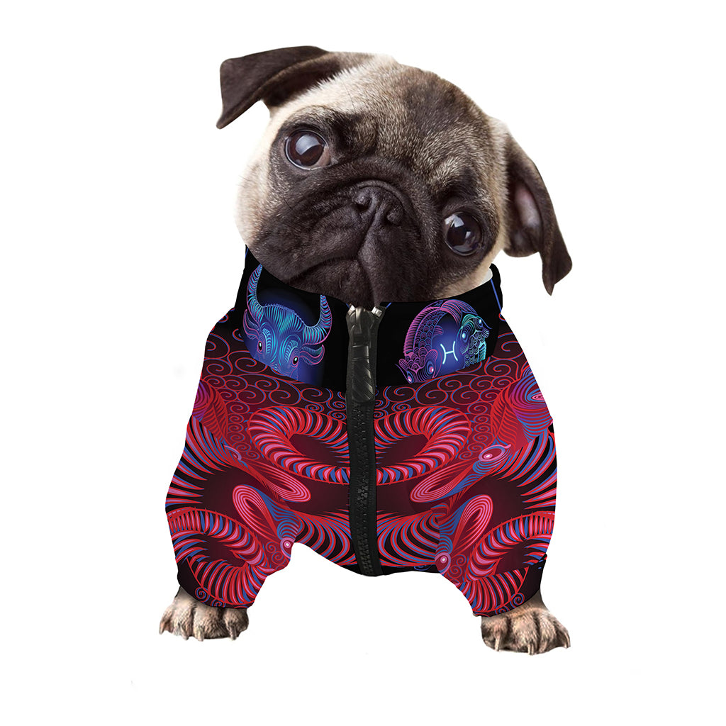 Aries And Astrological Signs Print Dog Zip Up Jacket