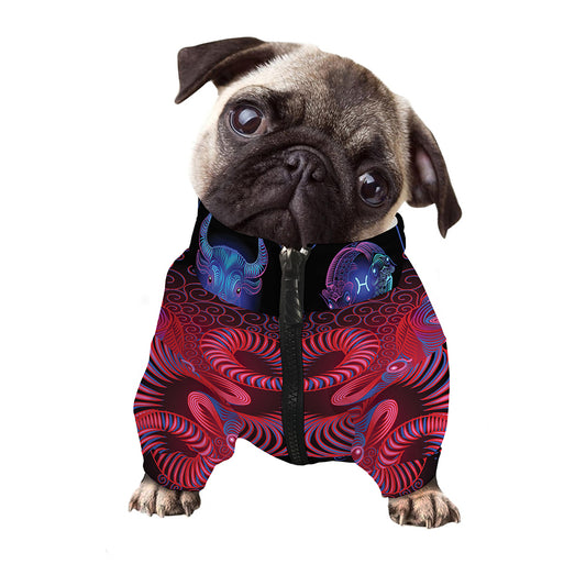 Aries And Astrological Signs Print Dog Zip Up Jacket