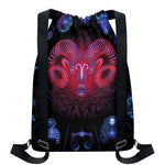 Aries And Astrological Signs Print Drawstring Backpack