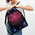 Aries And Astrological Signs Print Drawstring Backpack