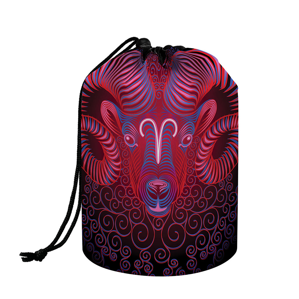 Aries And Astrological Signs Print Drawstring Makeup Bag