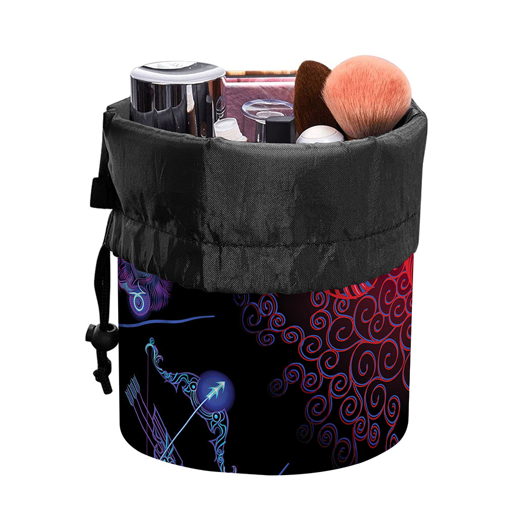 Aries And Astrological Signs Print Drawstring Makeup Bag