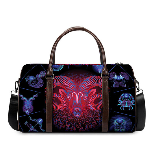Aries And Astrological Signs Print Duffle Bag