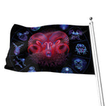 Aries And Astrological Signs Print Flag