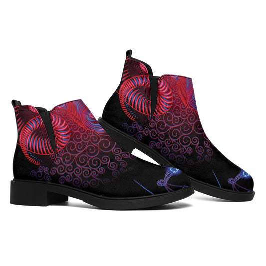 Aries And Astrological Signs Print Flat Ankle Boots