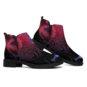 Aries And Astrological Signs Print Flat Ankle Boots