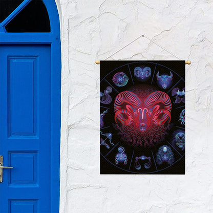 Aries And Astrological Signs Print Garden Flag