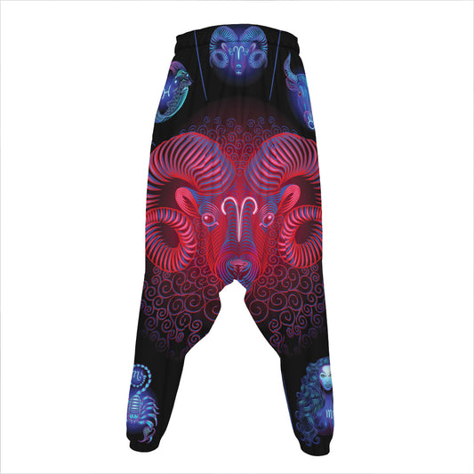 Aries And Astrological Signs Print Hammer Pants