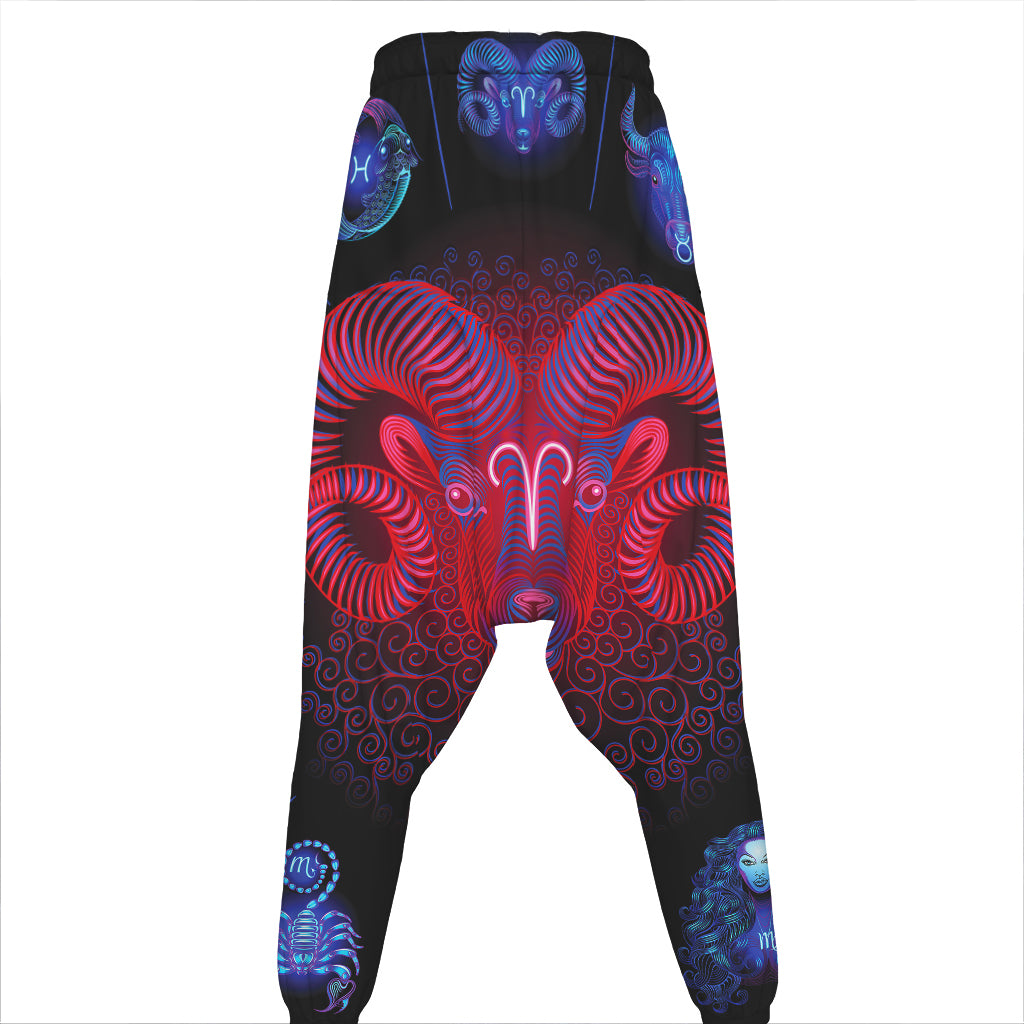 Aries And Astrological Signs Print Hammer Pants