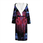 Aries And Astrological Signs Print Hooded Bathrobe