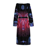 Aries And Astrological Signs Print Hooded Bathrobe