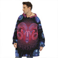 Aries And Astrological Signs Print Hoodie Blanket