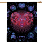 Aries And Astrological Signs Print House Flag