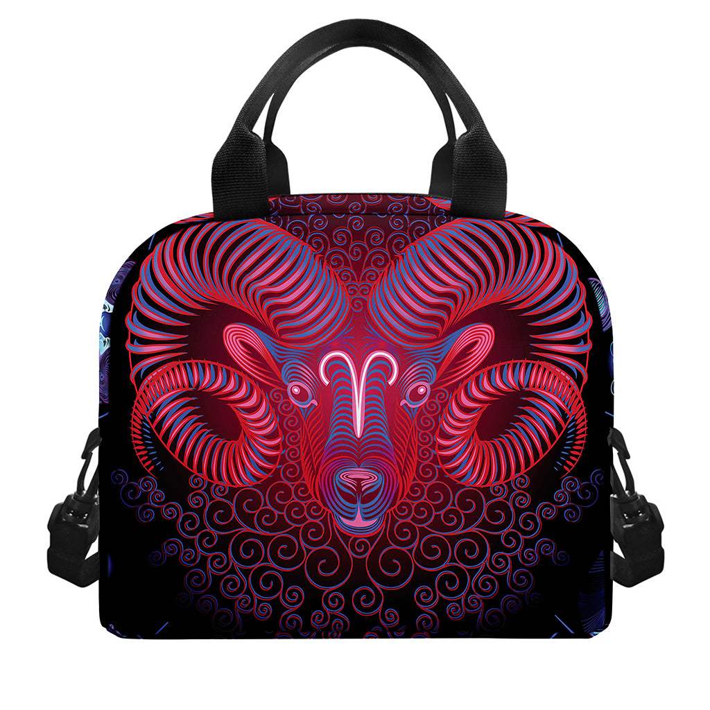 Aries And Astrological Signs Print Insulated Lunch Bag