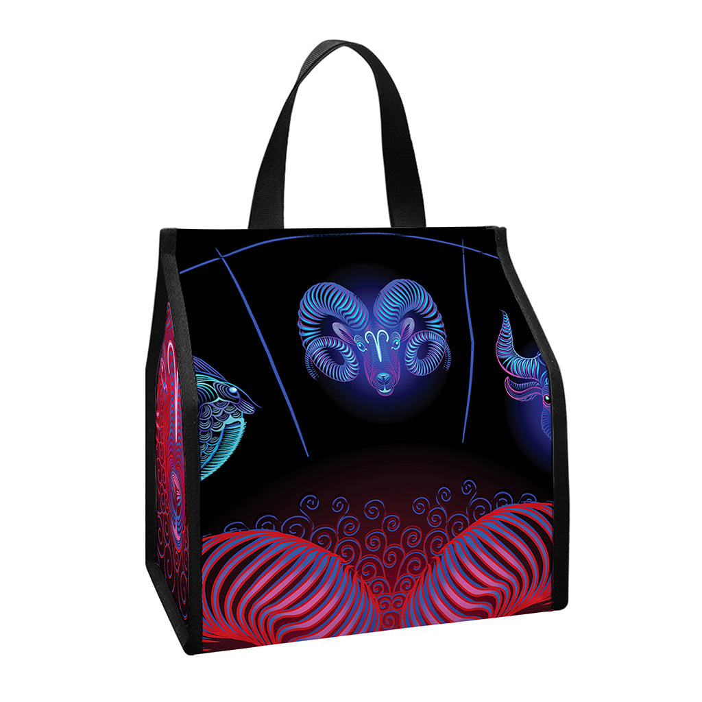 Aries And Astrological Signs Print Insulated Lunch Tote