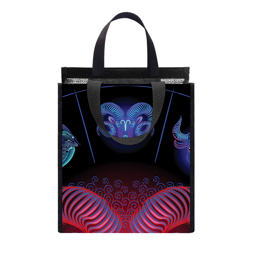 Aries And Astrological Signs Print Insulated Lunch Tote